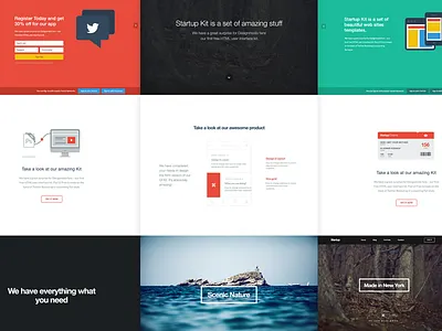 The Second Sneak-Peek of Startup Design Framework components flat flat design framework samples startup ui ui kit ux website