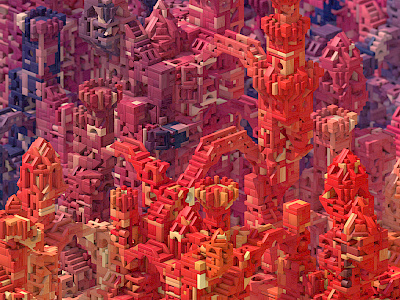 Blocks 3d blocks castle isometric