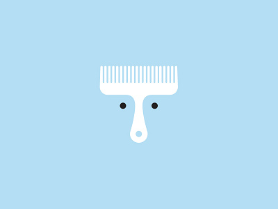 Pet Styling blue comb dog icon identity illustration logo mark