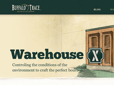 Buffalo Trace Distillery - Warehouse X bourbon branding distillery drawing illustration kentucky website whiskey