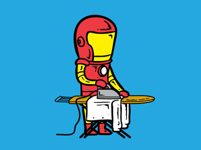 Part Time Job 001 - Laundry Shop comic cute flying mouse 365 gaming illustration ironman lol marvel movie pop culture super heroes witty