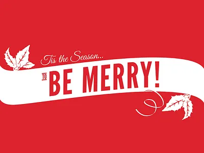 Tis the Season banner christmas holiday holly red ribbon seasonal