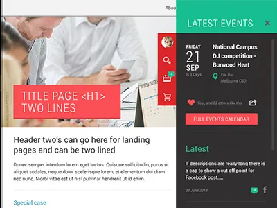 Fly out events feed events feed