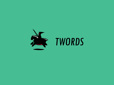 Updated the first version a bit app brand horse knight logo twords writing