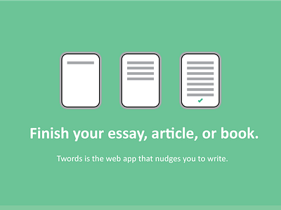 Some Twords updating in the works app icons landing page splash page twords writing