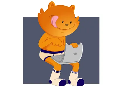 Orange Cat character design illustration