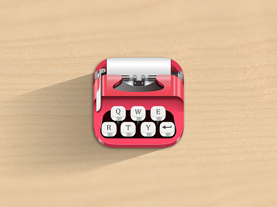 Inspired by Ramotion! app apple icon ios keys paper qwerty red typewriter writing