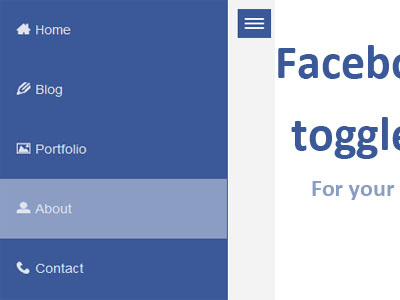 Facebook App Toggle Menu css3 facebook app js menu side menu toggle