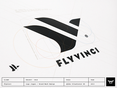 Flyvinci - Logo / Brand Mark Design bird brand brand designer brand identity design brand identity designer curves custom logo design davinci fly golden ratio logo design logo designer mark monogram process