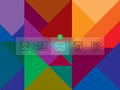Blurred Toolbar blur blurred clean colored icon ios7 message notification photo psd ribbon uidesign