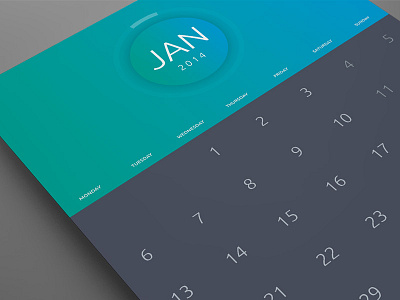 Flat Calendar blue calendar dark design flat flat design green typography