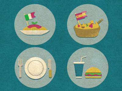 Restaurant Icon dish flat food icon italian restaurant retro vintage