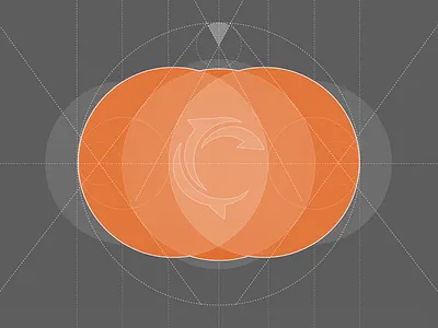 Geometric Pumpkin circle circular event geometry icon poster print vector