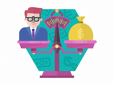 Job and salary illustration character flat icons illustration job money office salary work