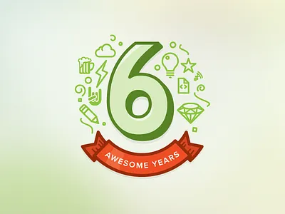 Koombea 6th Anniversary 6 anniversary beers branding design icons koombea logo ribbon