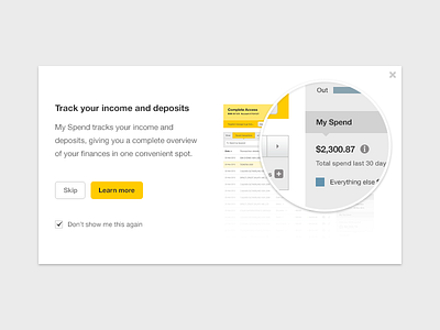 My Spend banking graph help modal spend ui zoom