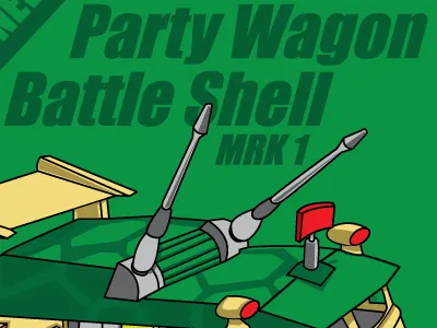 Part Wagon Ad 80s cartoons 90s cartoons ad design cartoon poster tmnt