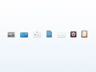 Settings Icons badge clipboard credit card envelope gear icon icons notifications settings template