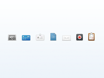 Settings Icons badge clipboard credit card envelope gear icon icons notifications settings template