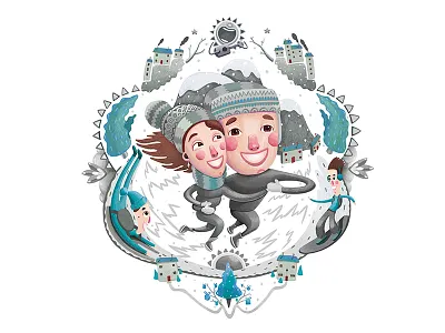 Four Seasons, Winter advert andrew lebedinsky character illustration seasons winter