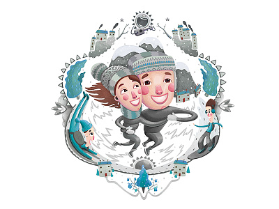 Four Seasons, Winter advert andrew lebedinsky character illustration seasons winter