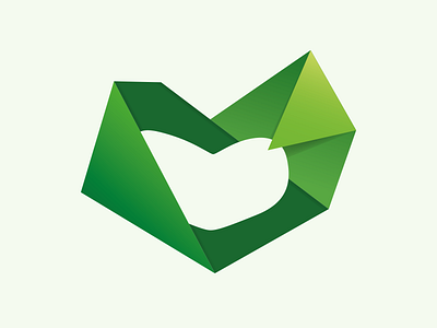 Logo for Skanderborg Rusmiddelcenter edges green heart hearts logo rough sharp soft triangles