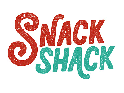 Snack Shack distressed hand label lettering logo type typography