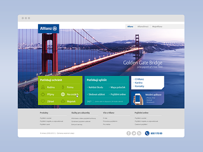 Allianz Homepage allianz golden gate gradient green insurance photography ui design ux violet webdesign