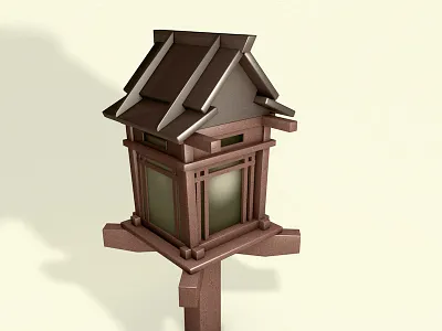 Lantern 3d cinema4d lantern light materials occlusion wood