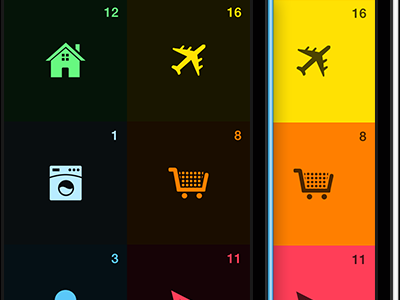 Night/Day Modes in Tick app ios7 iphone tick ui