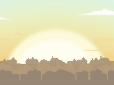 Sunrise Silhouette clouds houses poster art silhouette sunrise