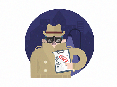 Head Hunter character flat head hunter icons illustration spy