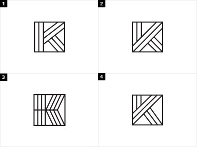 K k logo monogram square wood