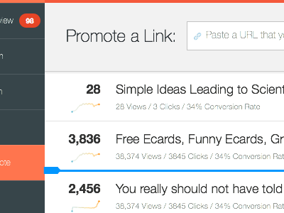 AddThis Analytics Concept addthis analytics spark line
