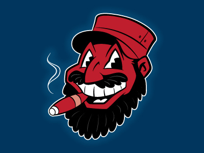 Fidel (Alternate Colors) castro cigar cleveland communism communist cuba fidel indians mascot smiling
