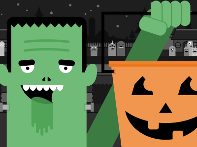 Trick Or Treat frankenstein halloween illustration monster or treat trick