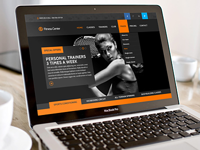Fitness Center HTML Coming Soon! black fitness man orange sport template tennis theme woman yellow
