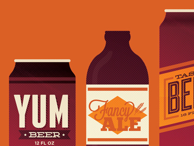Bottom's Up beer illustration