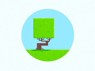 Fez tree. blue d david dh fanart fez game green hultin style tree