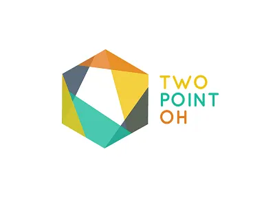 Two Point Oh Logo Color colors green hexagon logo orange shape yellow