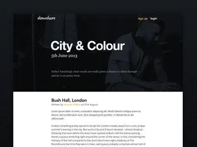 Music Review Concept music responsive typography ui web