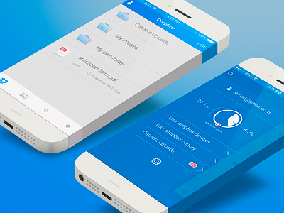 Redesign Dropbox app dropbox flat ios ui ux