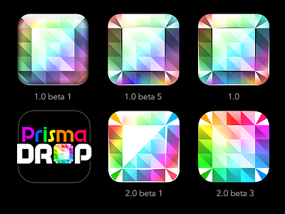 PrismaDROP: Icon Iterations facet flat game gem gradient icon ios 7 iphone prism rainbow video game