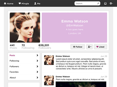 Profile Page for new Personal Project