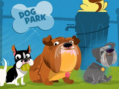 Dogs2 book illustration boston terrier bulldog childrens book illustration dogs pet schauzer vector