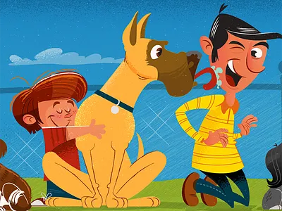 Dogs 1 book illustration childrens book illustration dogs great dane pet vector