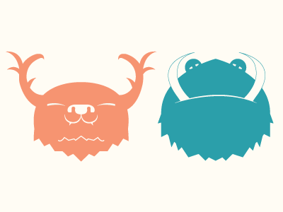 Pilsner Glasses for the Monster Wedding antlers creature furry illustration monsters tusks wedding