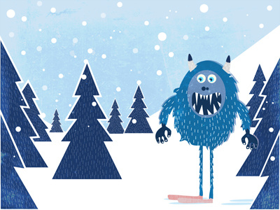 Bigfoot bigfoot illustration monster mountain snow