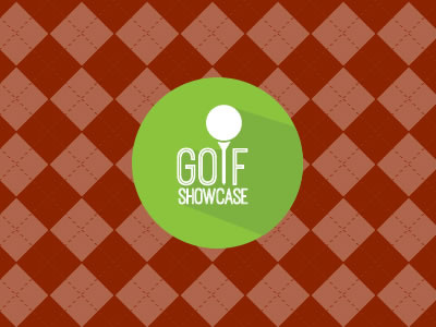 Flat logo for a golfing event flat icon