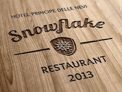 Snowflake logo branding design graphic design identity logo menu restaurant wood